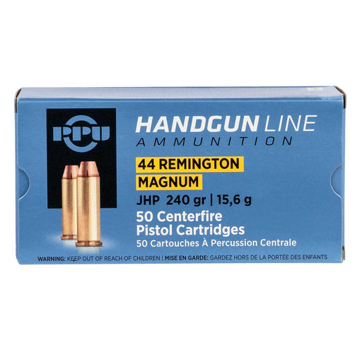 PPU Handgun .44 Rem Mag 240 Gr Jacketed Hollow Point (JHP) 50 Per Box