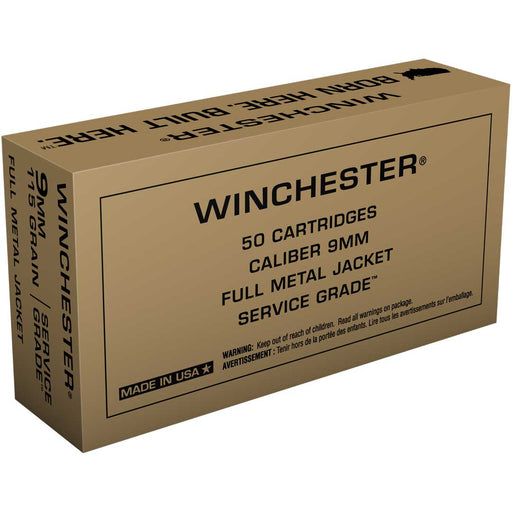 Winchester Ammo Service Grade 9mm Luger 115 gr Full Metal Jacket (FMJ) 50 Per Box