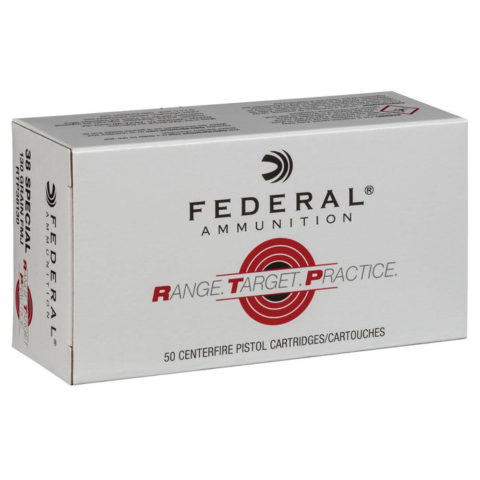 Federal .38 Special 130gr Range Target Practice FMJ Ammunition - 50 Round Box