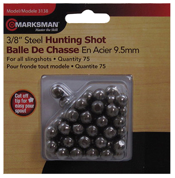Marksman 3/8" Steel Shot Slingshot Ammunition - 75 Count Pack