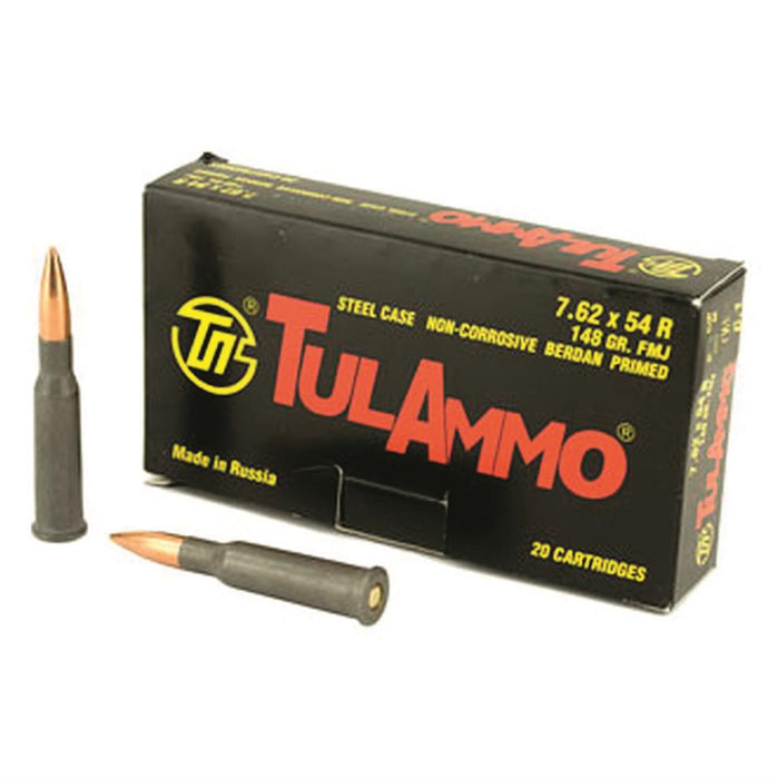 TulAmmo 7.62x54R 148gr  Bi-Metal FMJ Ammunition - 20 Round Box