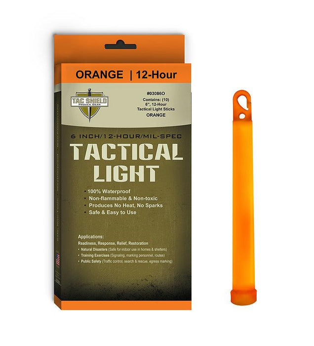 Tac Shield Tactical Light Stick - Orange - 10 Pack