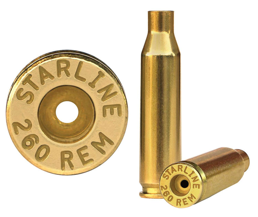 Starline Brass Unprimed Cases Rifle 260 Rem Unprimed Brass 50 Per Bag