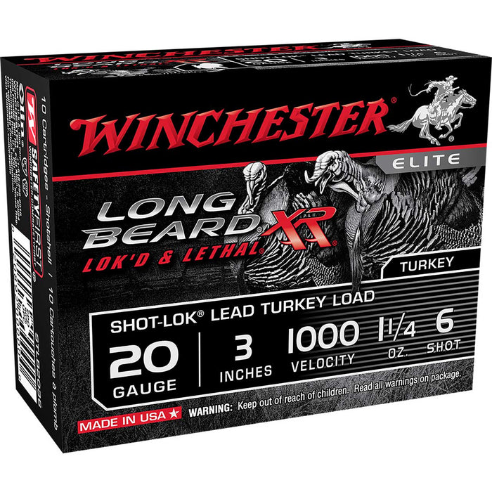 Winchester Ammo Long Beard XR Shot-Lok 20 Gauge 3" 1 1/4 oz 6 Shot 10 Per Box