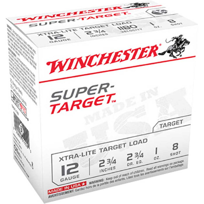 Winchester Ammo Super-Target Xtra-Lite 12 Gauge 2.75" 1 oz 8 Shot 25 Per Box