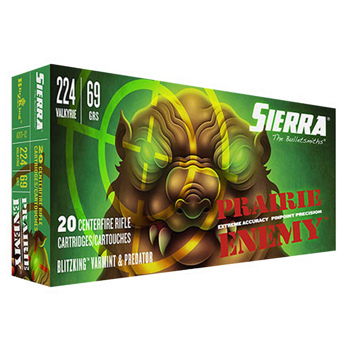 Sierra Prairie Enemy .224 Valkyrie 69 gr Sierra BlitzKing 20 Per Box