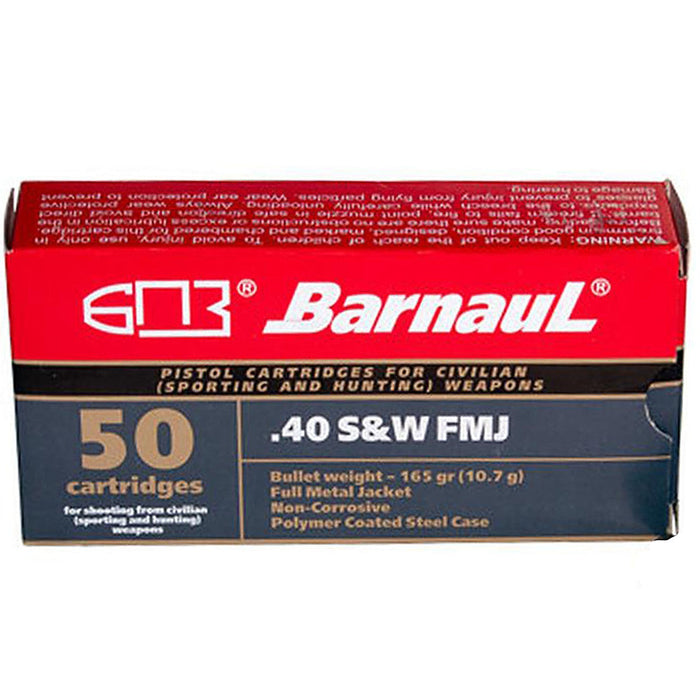 Barnaul .40 S&W 165gr Polycoated Steel Case Ammunition - 50 Round Box (New Product)