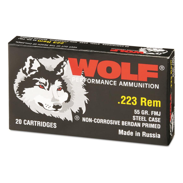 Wolf .223 Remington 55gr FMJ Ammunition - 20 Round Box