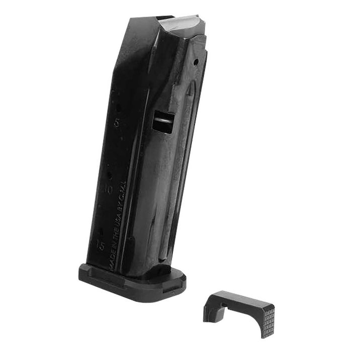 Shield Arms S15 Magazine Gen 3 15rd For Glock 43X/48, Black Nitride Steel With Aluminum Mag Release