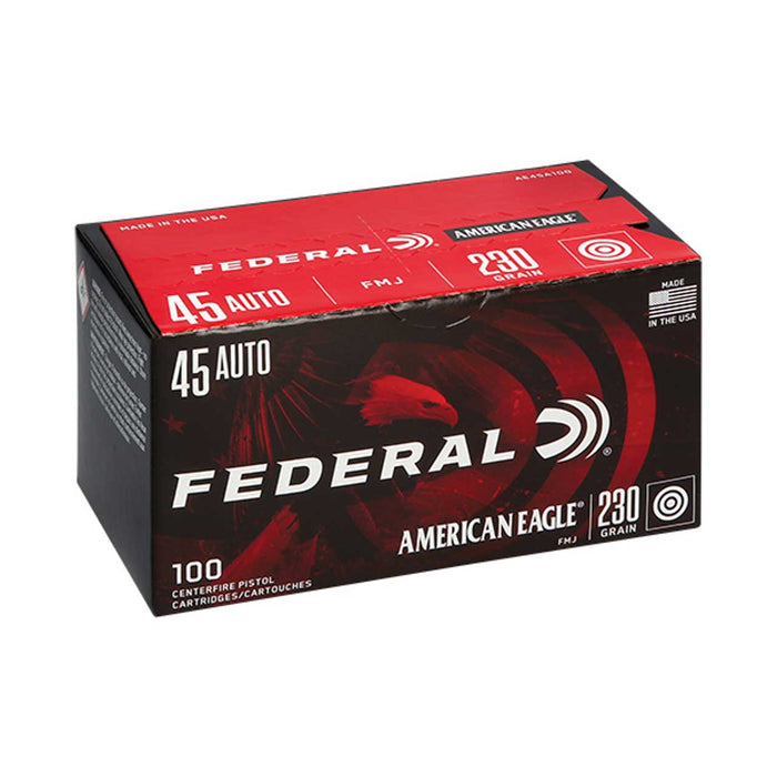 Federal .45 ACP 230gr American Eagle FMJ Ammunition - 100 Round Box