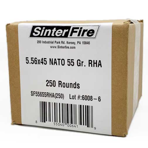SinterFire 5.56 NATO 55gr Ammunition - 250 Round Box