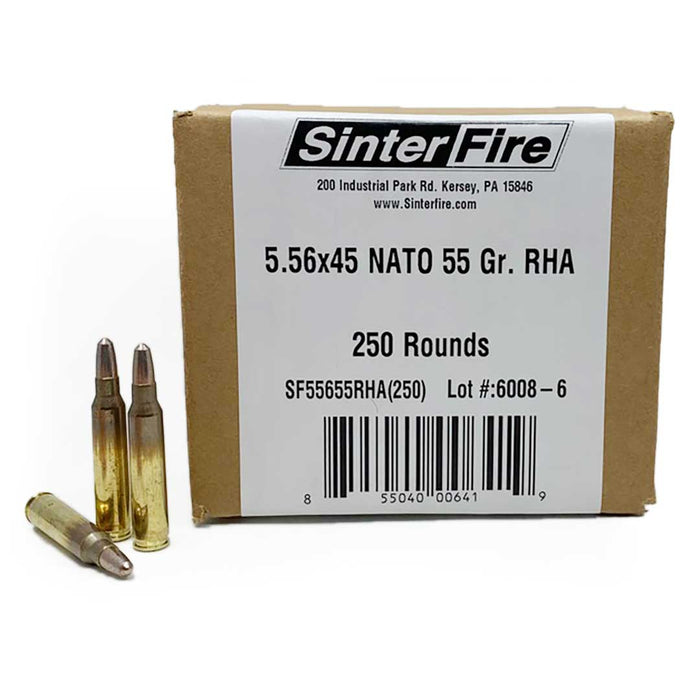SinterFire 5.56 NATO 55gr Ammunition - 250 Round Box