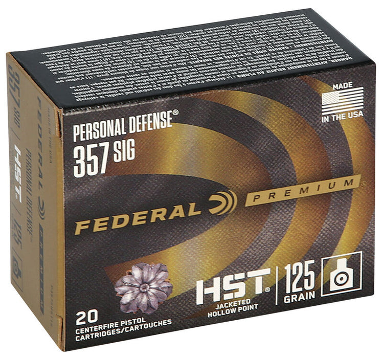 Federal .357 Sig 125gr HST Jacketed Hollow Point Ammunition - 20 Round Box