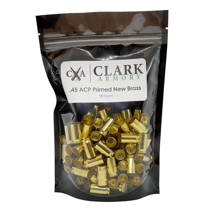 Clark Armory .45 ACP New Primed Brass - 100 Piece Bag (SHIPS NEXT DAY) -  Clark Armory