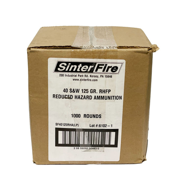 SinterFire .40 S&W 125gr Reduced Hazard Ammunition (RHA) - 1,000 Round Bulk Pack