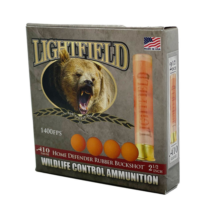 Lightfield .410 Gauge 2-1/2" Wildlife Control Four Ball Rubber Buck Ammunition - 5 Round Box