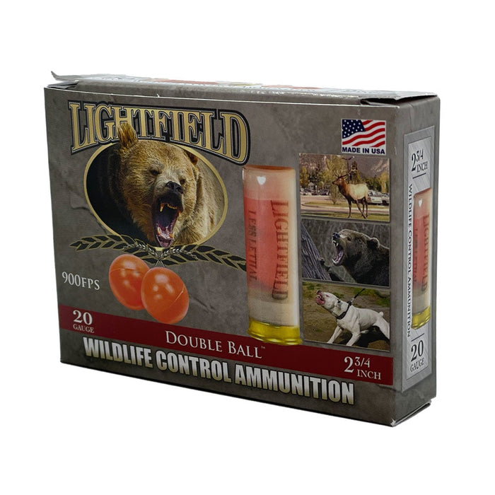 Lightfield 20 Gauge 2-3/4" Double Ball Less Lethal Ammunition - 5 Round Box