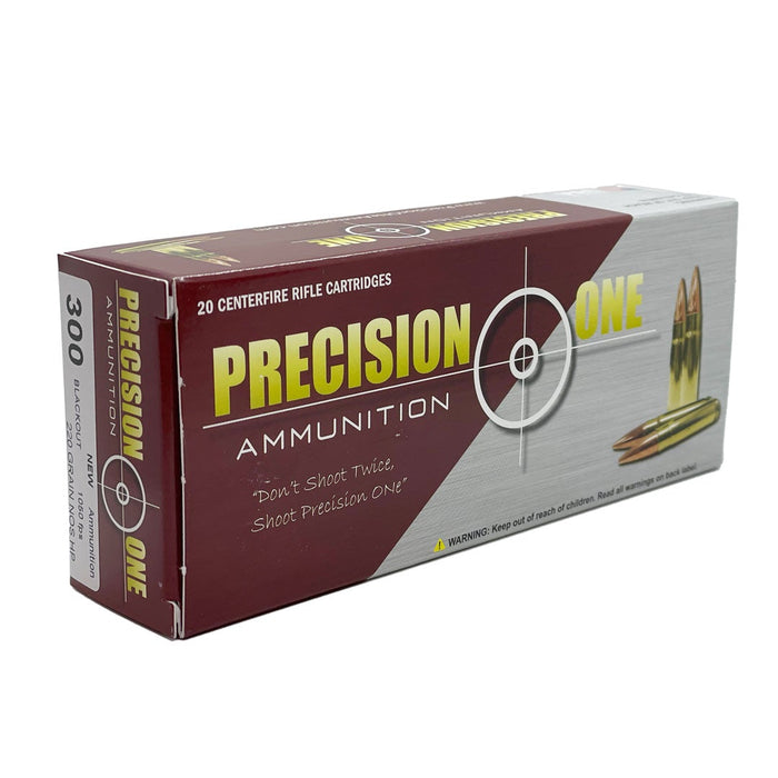 Precision One .300 Blackout 220gr Nosler Hollow Point Ammunition - 20 Round Box (New Product, Limited Supply)