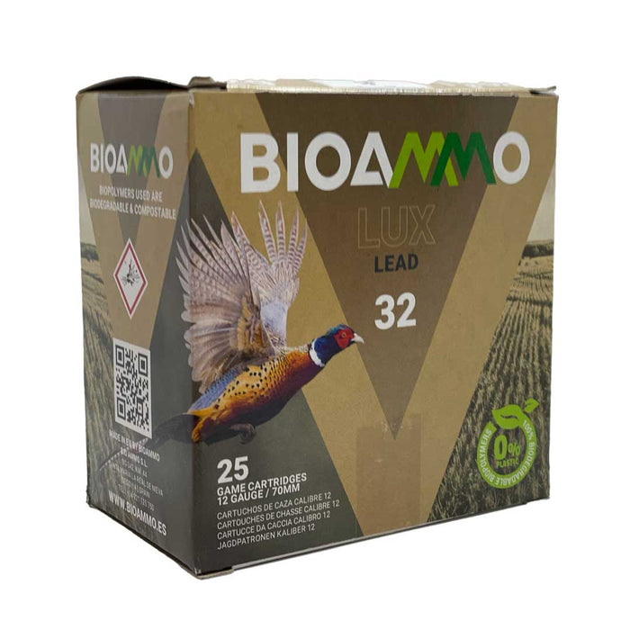 BioAmmo 12 Gauge LUX Hunt #8 32G 1-1/8oz Ammunition - 25 Round Box (New Product)