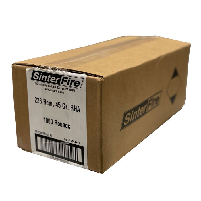 SinterFire .223 Rem 45gr Reduced Hazard Ammunition - 1,000 Round Bulk Case (Limited Supply)