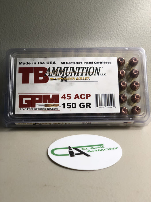 TB Ammunition: .45 ACP GPM ft. Quadra-Shock™  Technology