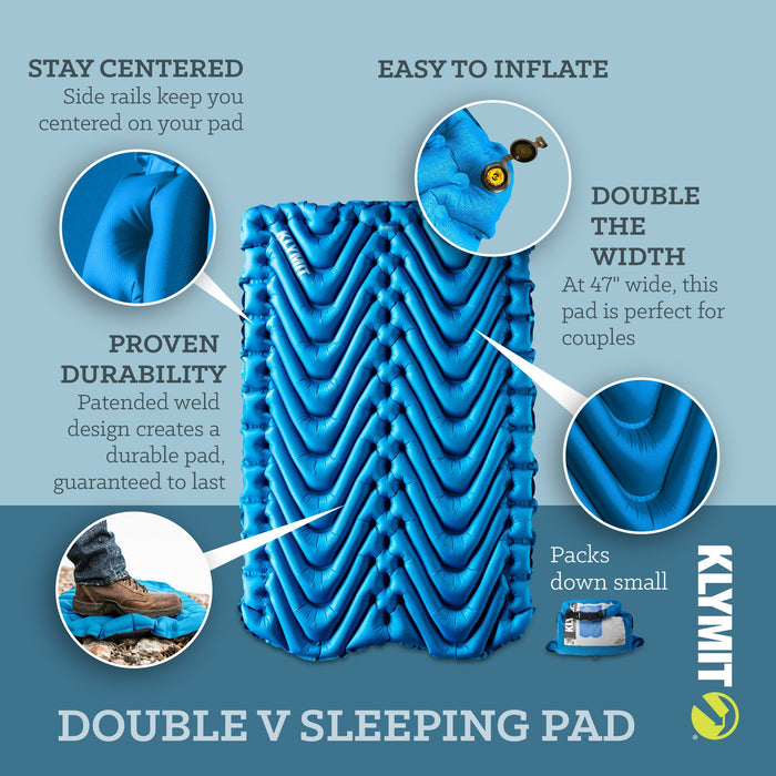 Klymit Double V Sleeping Pad - Blue