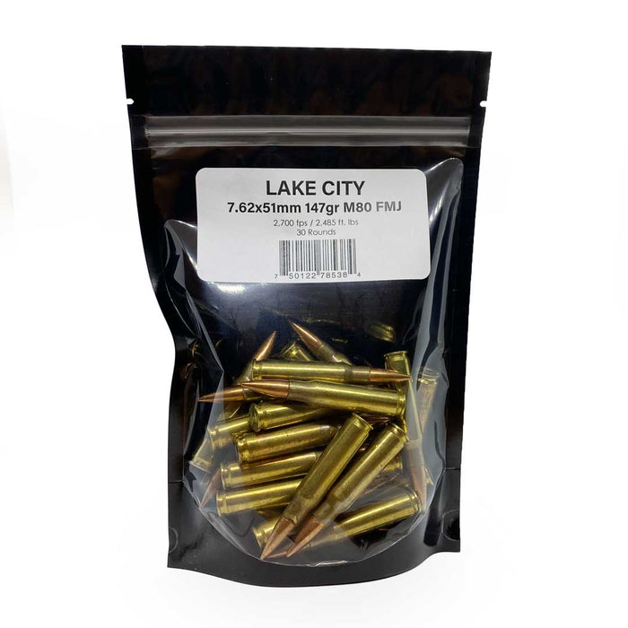 Lake City 7.62x51mm 147gr M80 FMJ Factory Seconds - 30 Round Bag