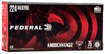 Federal American Eagle Target .224 Valkyrie 75 gr Full Metal Jacket (FMJ) 20 Per Box
