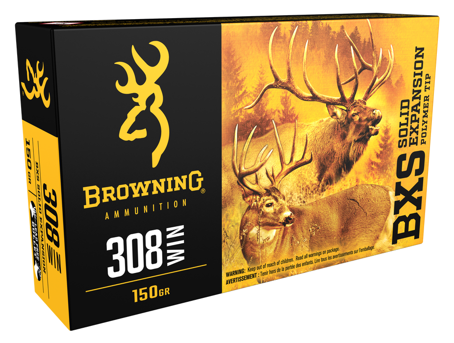 Browning Ammo BXS Big Game .30-06 Springfield 180 gr Lead Free Solid Expansion Polymer Tip 20 Per Box