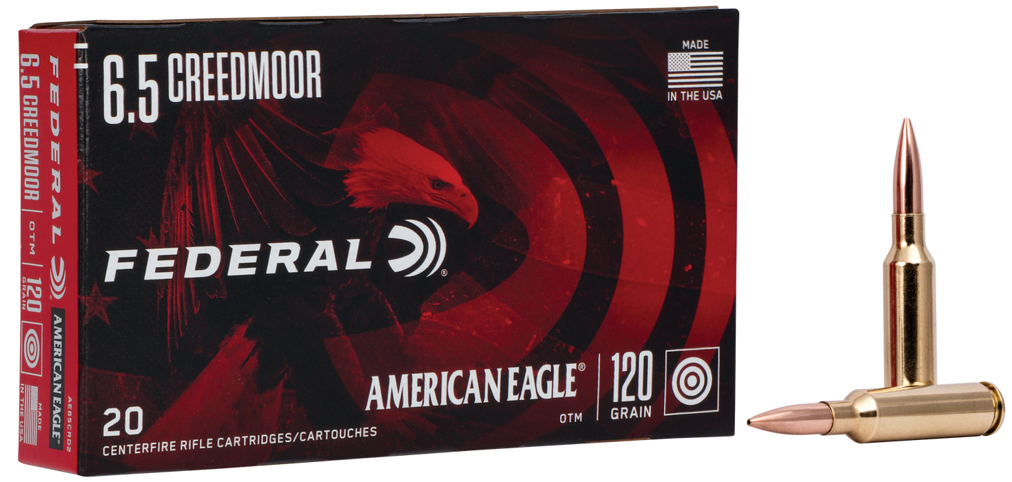 Federal American Eagle Target 6.5 Creedmoor 120 gr Open Tip Match (OTM) 20 Per Box