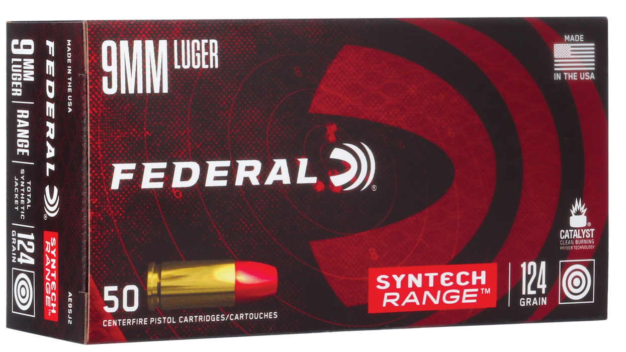 Federal American Eagle 9mm Luger 124 gr Total Syntech Jacket Round Nose (TSR) 50 Per Box