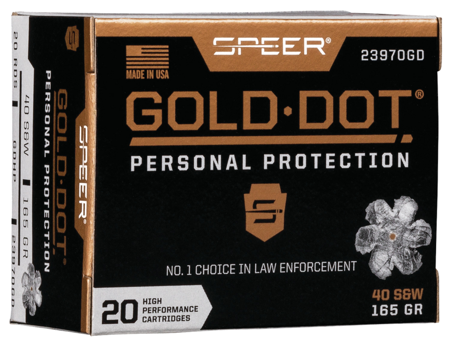 Speer Gold Dot Personal Protection .40 S&W 165 gr Hollow Point (HP) 20 Per Box