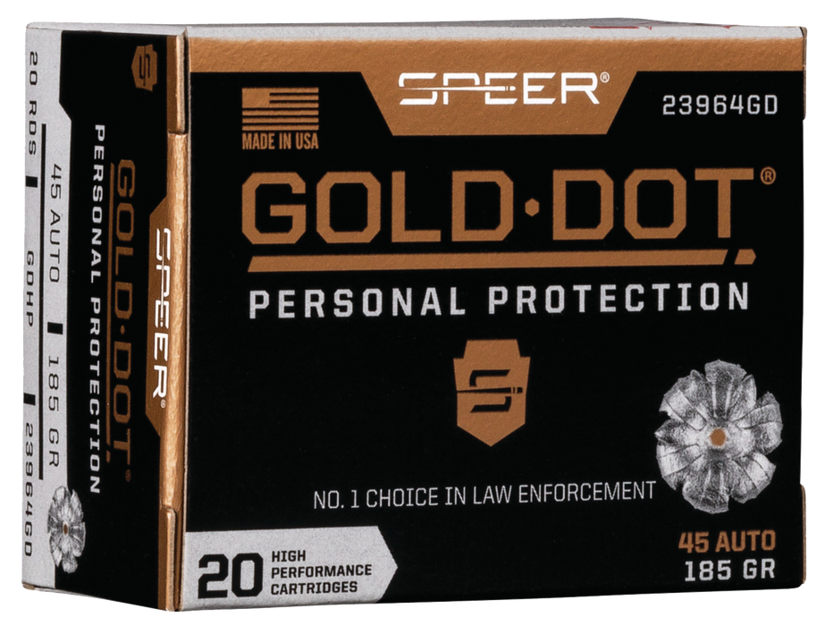 Speer Gold Dot Personal Protection .45 ACP 185 gr Hollow Point (HP) 20 Per Box