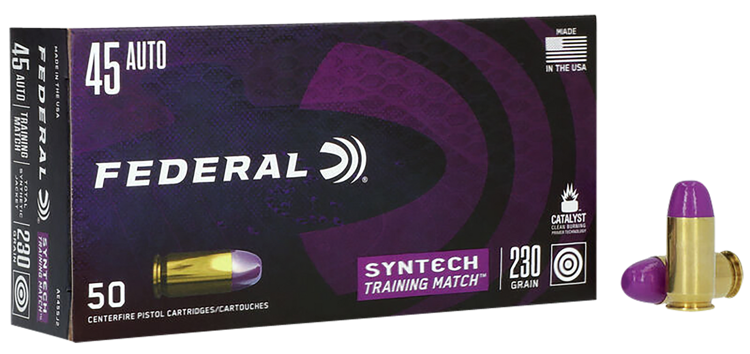 Federal Syntech Training .45 ACP 230 gr Total Syntech Jacket Flat Nose (TSF) 50 Per Box