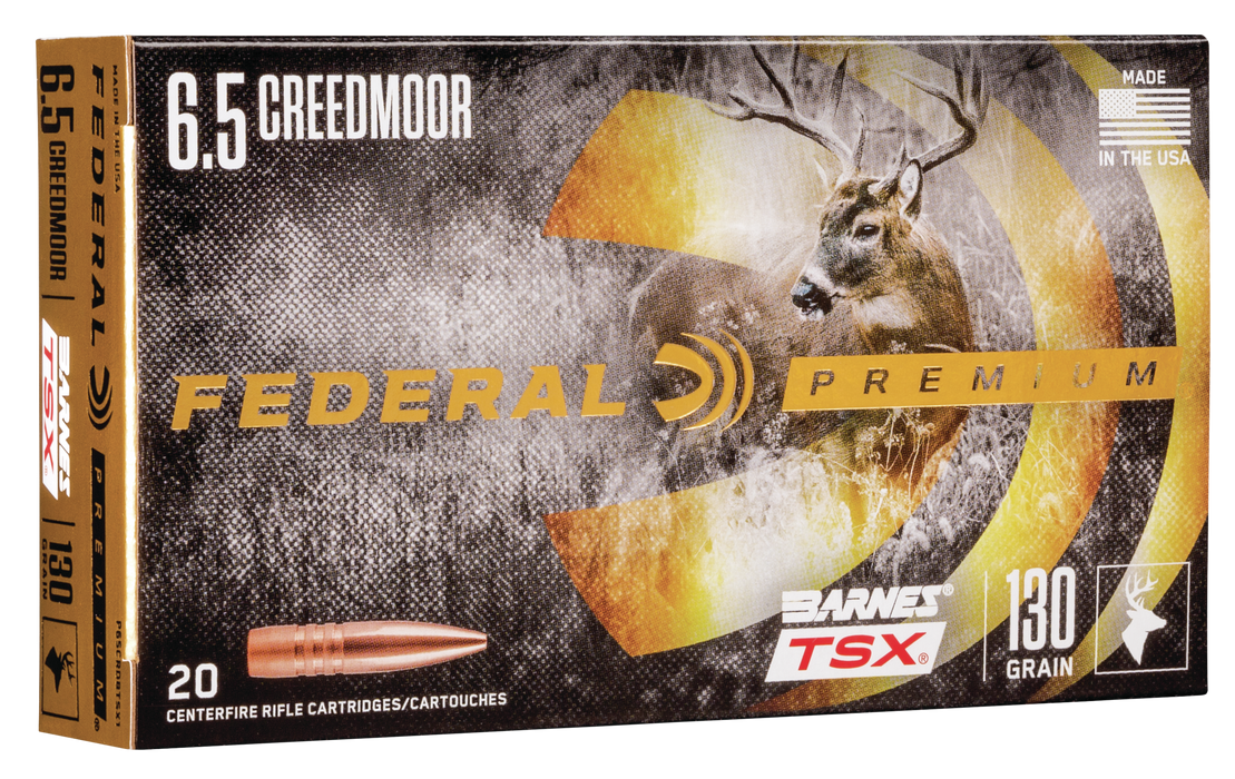 Federal Premium Hunting 6.5 Creedmoor 130 gr Barnes TSX 20 Per Box