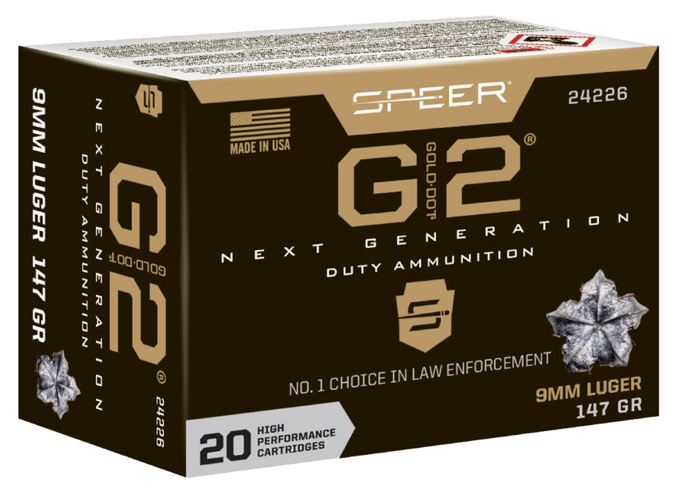 Speer Gold Dot G2 9mm Luger 147 gr G2 Ammunition - 20 Per Box