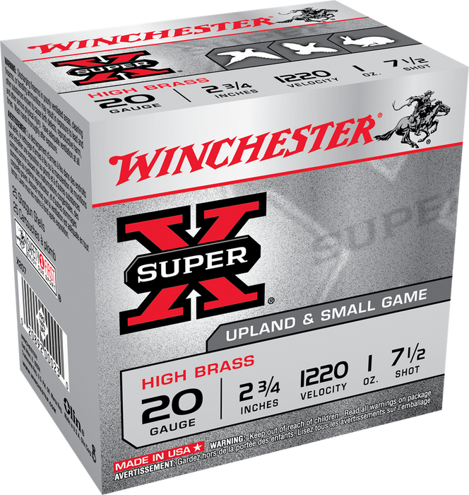 Winchester Super X Heavy Game Load High Brass 20 Gauge 2.75" 1 oz 7.5 Shot 25 Per Box