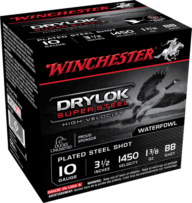 Winchester Ammo DryLock Super 10 Gauge 3.50" 1 3/8 oz BB Shot 25 Per Box