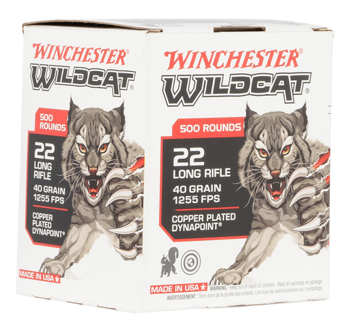 Winchester .22 LR 40 gr Wildcat Lead Round Nose Ammunition - 500 Round Box