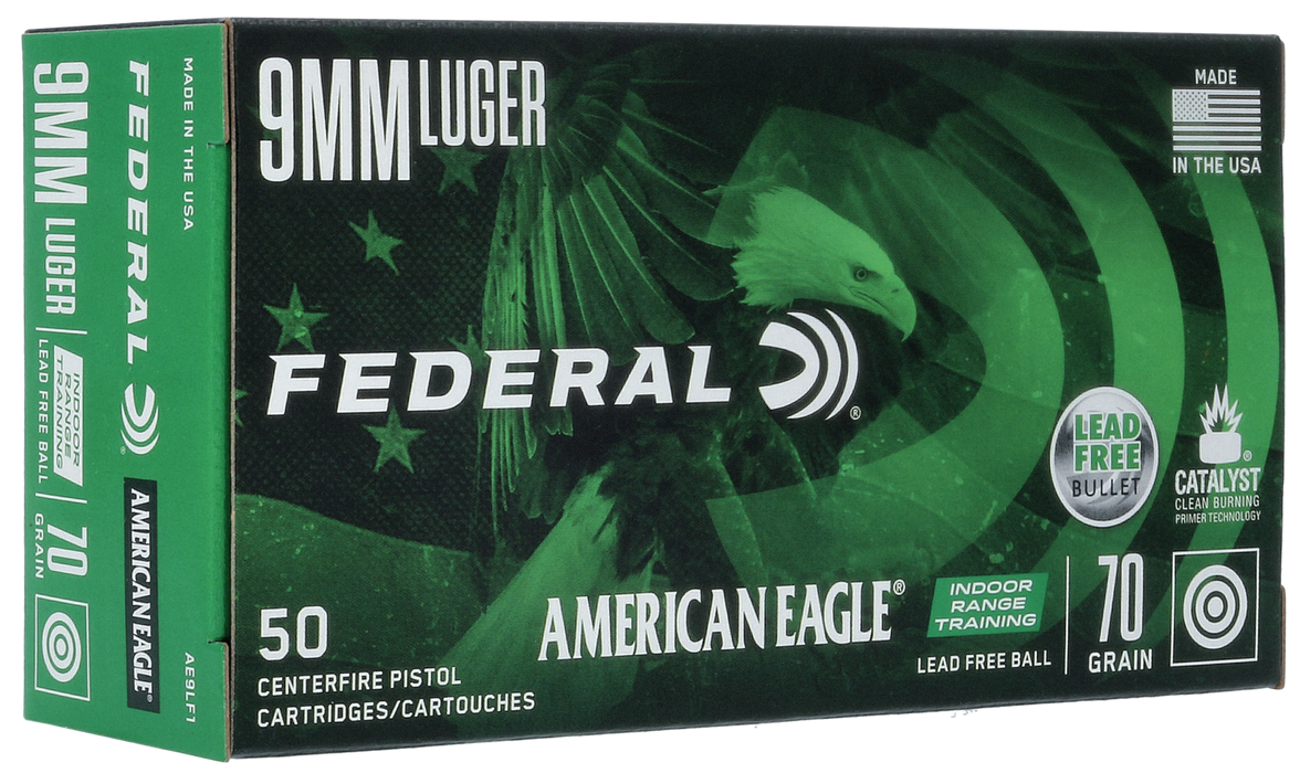 Federal American Eagle IRT Training 9mm Luger 70 gr Lead-Free IRT 50 Per Box