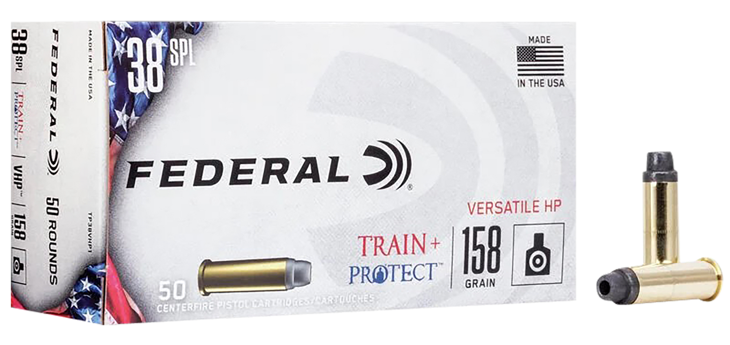 Federal Train + Protect Training .38 Special 158 gr Versatile Hollow Point (VHP) 50 Per Box
