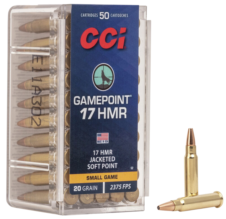 CCI Gamepoint Hunting .17 HMR 20 gr Jacketed Soft Point (JSP) 50 Per Box