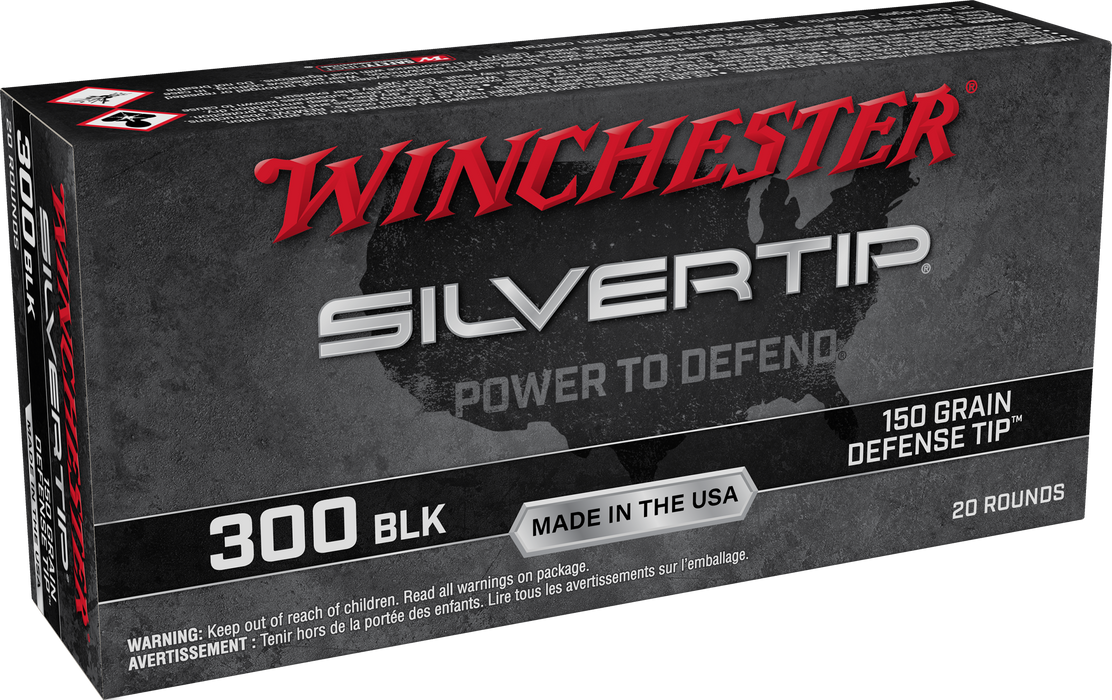 Winchester .300 Blackout 150 gr Silvertip Defense Tip Ammunition - 20 Round Box