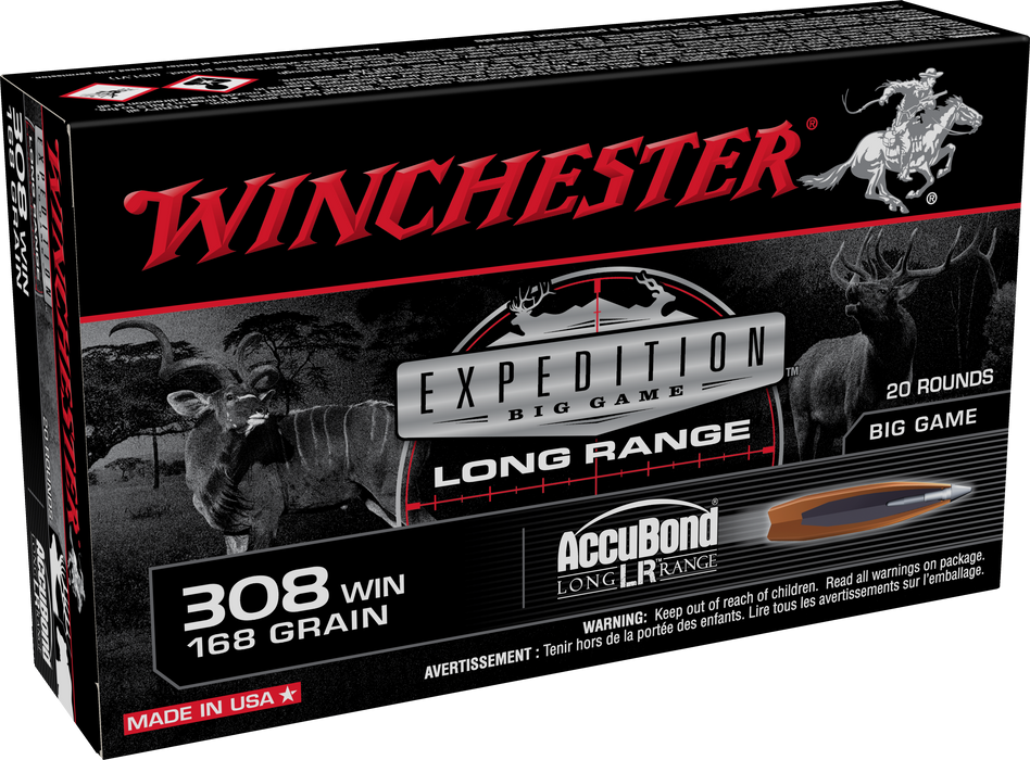 Winchester Expedition Big Game Long Range .308 Win 168 gr Nosler AccuBond Long-Range 20 Per Box