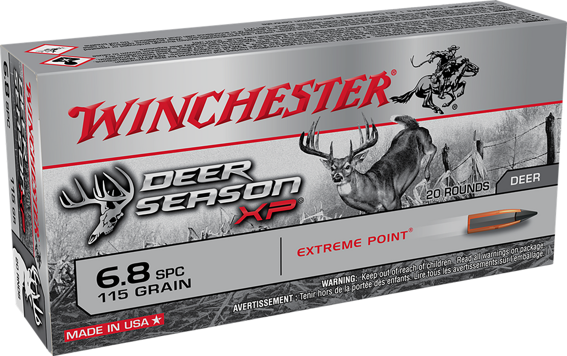 Winchester 6.8mm Rem SPC 115 gr Deer Season XP Extreme Point Ammunition - 20 Round Box