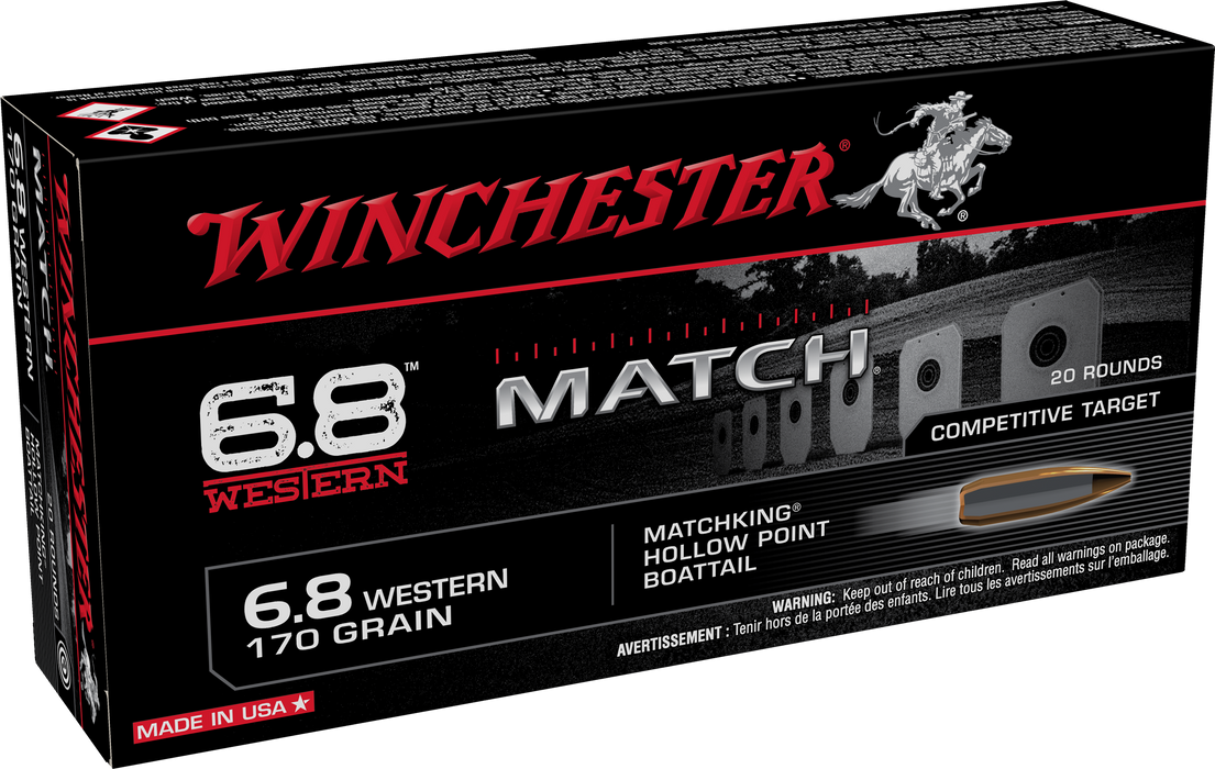 Winchester Match Target 6.8 Western 170 gr Sierra MatchKing BTHP (SMBTHP) 20 Per Box