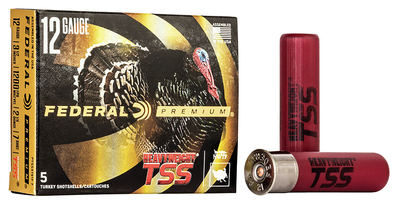 Federal Premium Turkey Heavyweight TSS 12 Gauge 3.50" 2 1/4 oz Tungsten 7 Shot 5 Per Box