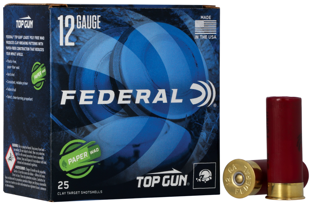 Federal Top Gun Paper Wad 12 Gauge 2.75" 1 1/8 oz 7.5 Shot 25 Bx
