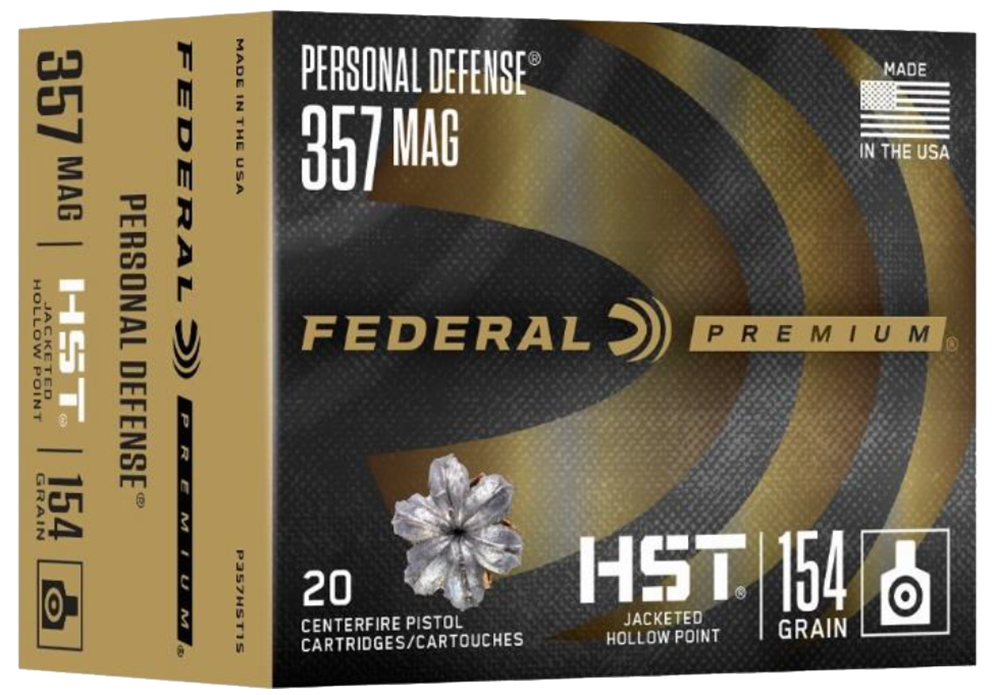 Federal Premium Defense. 357 Mag 154 gr HST Jacketed Hollow Point 20 Per Box