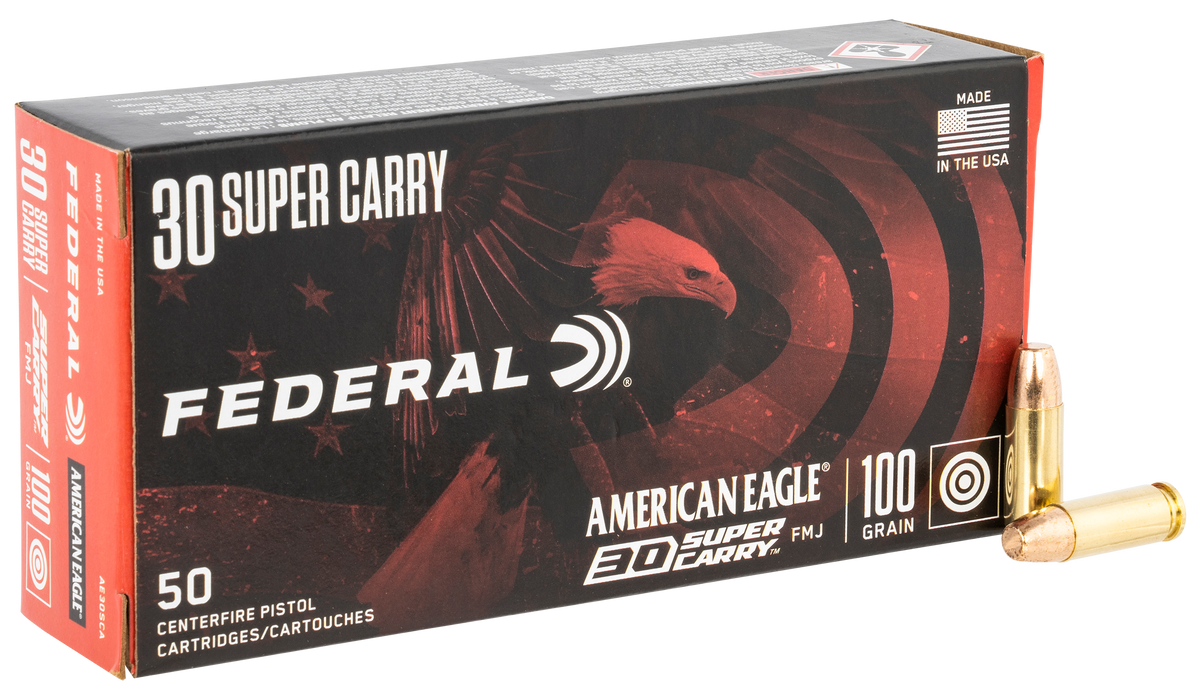 Federal .30 Super Carry 100 gr American Eagle FMJ Ammunition - 50 Round Box